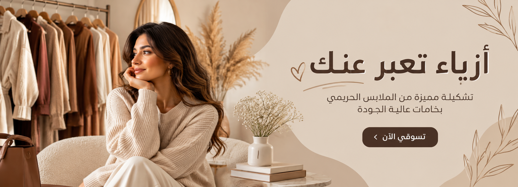 Elegant Neutral Fashion Boutique Banner